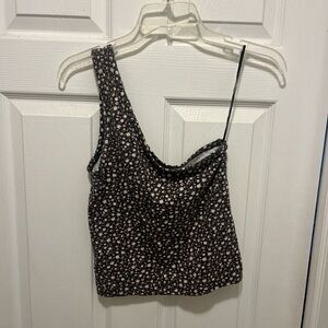 American Eagle Outfitters Floral One Strap Tank Top